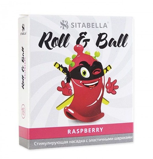 Стимулирующий презерватив-насадка Roll   Ball Raspberry - Sitabella - купить с доставкой в Первоуральске