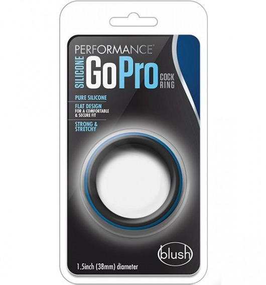 Черно-синее эрекционное кольцо Silicone Go Pro Cock Ring - Blush Novelties - в Первоуральске купить с доставкой