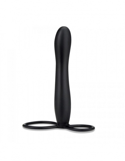 Черная насадка на пенис для двойной стимуляции Mojo BlackJack - 15 см. - Seven Creations - в Первоуральске купить с доставкой