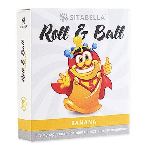 Стимулирующий презерватив-насадка Roll   Ball Banana - Sitabella - купить с доставкой в Первоуральске