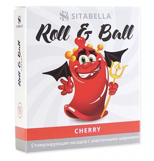 Стимулирующий презерватив-насадка Roll   Ball Cherry - Sitabella - купить с доставкой в Первоуральске