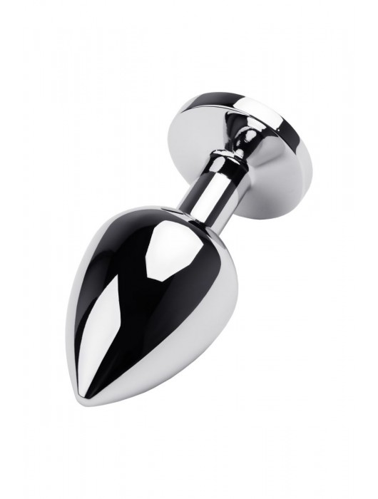 Серебристая коническая анальная пробка с красным кристаллом - 8 см. - ToyFa - купить с доставкой в Первоуральске