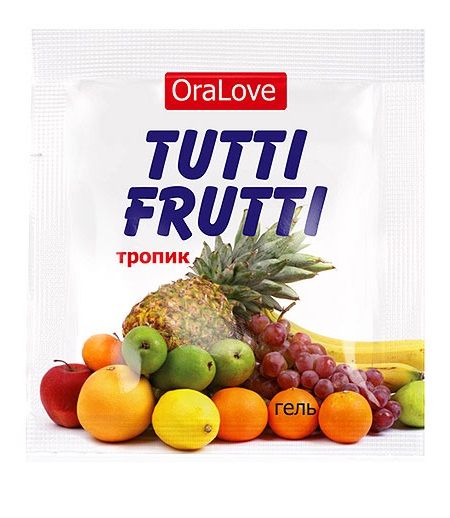 Пробник гель-смазки Tutti-frutti со вкусом тропических фруктов - 4 гр. - Биоритм - купить с доставкой в Первоуральске