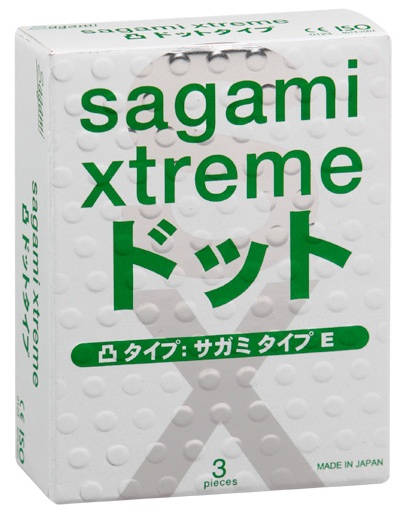 Презервативы Sagami Xtreme SUPER DOTS с точками - 3 шт. - Sagami - купить с доставкой в Первоуральске