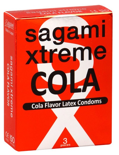 Ароматизированные презервативы Sagami Xtreme COLA - 3 шт. - Sagami - купить с доставкой в Первоуральске