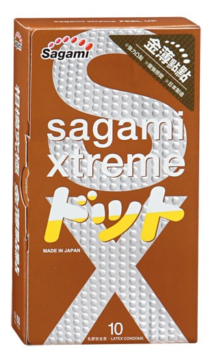 Презервативы Sagami Xtreme FEEL UP с точечной текстурой и линиями прилегания - 10 шт. - Sagami - купить с доставкой в Первоуральске