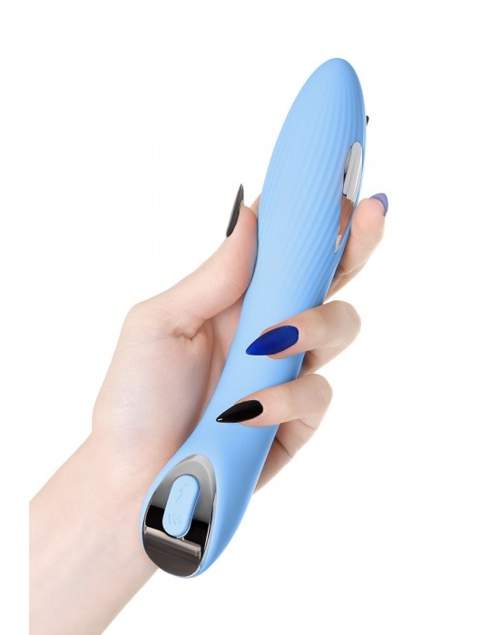 Голубой силиконовый вибратор с электростимуляцией TESLA G-POINT - 21 см. - ToyFa - купить с доставкой в Первоуральске