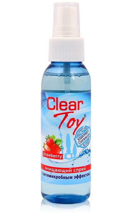 Очищающий спрей для игрушек CLEAR TOY Strawberry - 100 мл. - Биоритм - купить с доставкой в Первоуральске