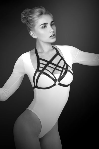 Черная упряжь на грудь Clara - Bijoux Pour Toi - купить с доставкой в Первоуральске