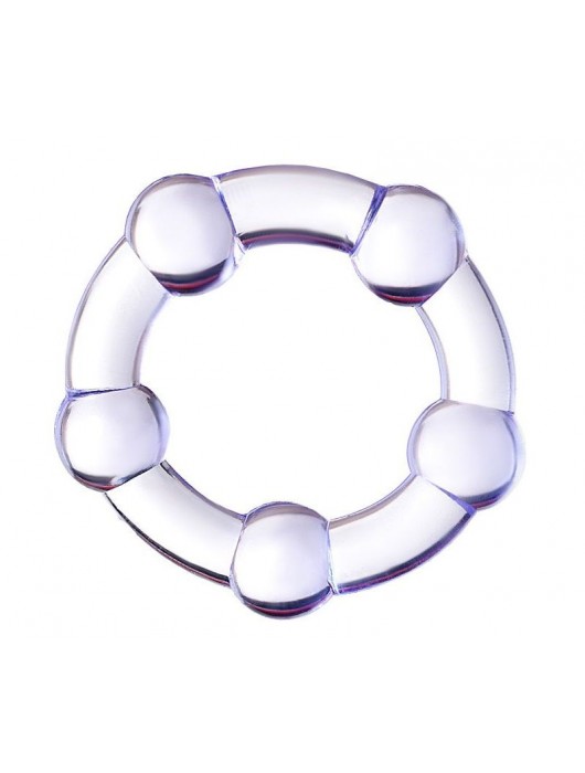 Фиолетовое эрекционное кольцо на пенис с бусинами - Штучки-дрючки - в Первоуральске купить с доставкой