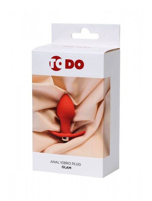 Красная анальная вибровтулка Glam - 9,7 см. - ToyFa