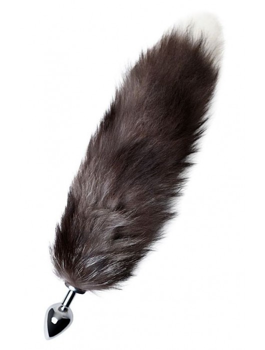 Серебристая металлическая анальная втулка с хвостом чернобурой лисы - размер S - ToyFa - купить с доставкой в Первоуральске