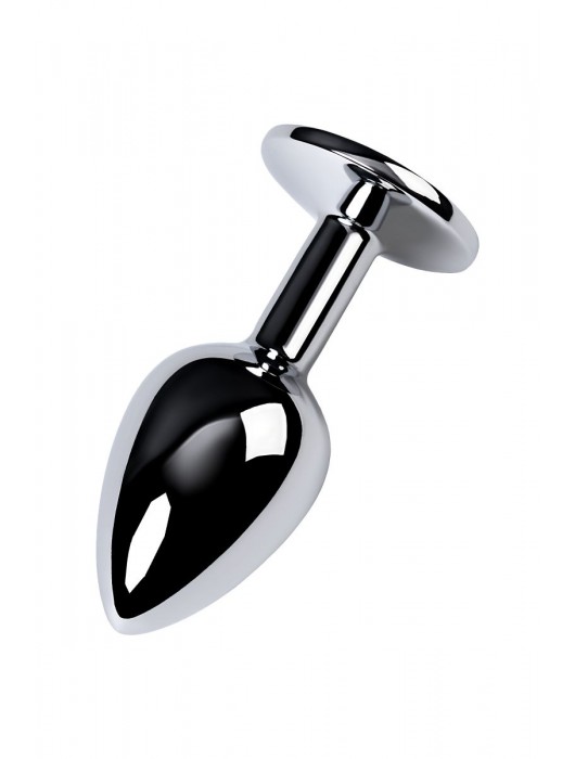 Серебристая конусовидная анальная пробка с фиолетовым кристаллом - 7 см. - ToyFa - купить с доставкой в Первоуральске