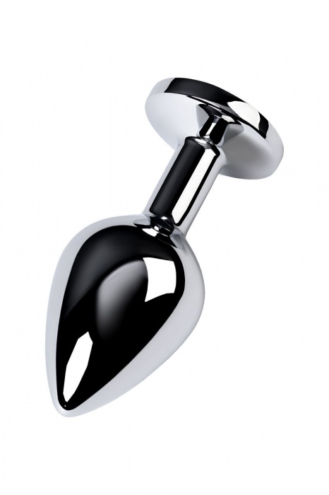 Серебристая конусовидная анальная пробка с голубым кристаллом - 8 см. - ToyFa - купить с доставкой в Первоуральске