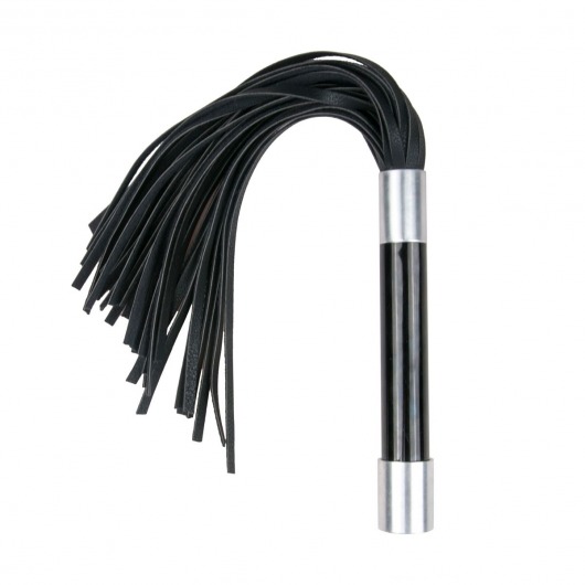 Черная плеть Easytoys Flogger With Metal Grip - 38 см. - Easy toys - купить с доставкой в Первоуральске