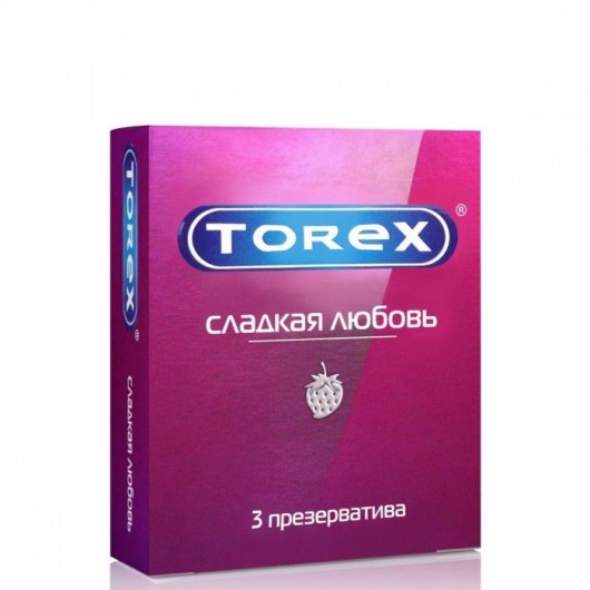 Презервативы Torex  Сладкая любовь  с ароматом клубники - 3 шт. - Torex - купить с доставкой в Первоуральске