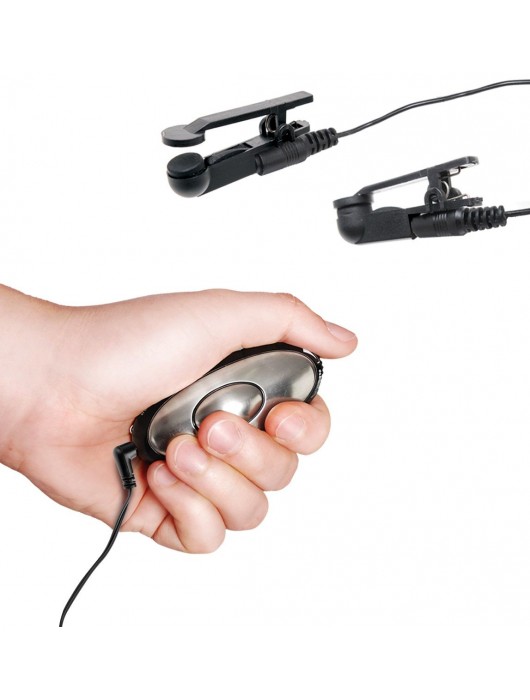 Черные электрические зажимы для сосков Shock Therapy Nipple Clamps - Pipedream - купить с доставкой в Первоуральске