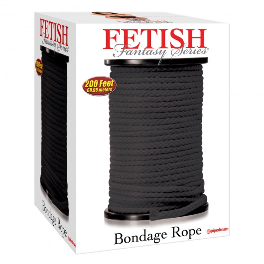 Черная веревка для связывания Bondage Rope - 60,9 м. - Pipedream - купить с доставкой в Первоуральске