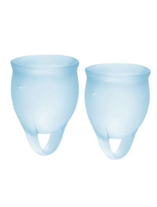 Набор голубых менструальных чаш Feel confident Menstrual Cup - Satisfyer - купить с доставкой в Первоуральске