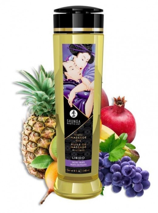 Массажное масло Libido Exotic Fruits с ароматом экзотических фруктов - 240 мл. - Shunga - купить с доставкой в Первоуральске