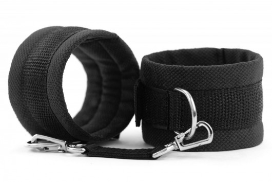 Черные наручники My rules на сцепке - БДСМ Арсенал - купить с доставкой в Первоуральске