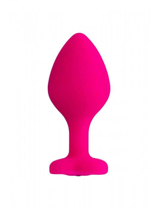 Розовая анальная втулка Diamond Heart с прозрачным кристаллом - 8 см. - ToyFa - купить с доставкой в Первоуральске