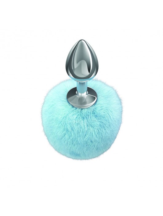 Серебристая анальная пробка с голубым пушистым хвостиком Twinkle - Lola Games - купить с доставкой в Первоуральске