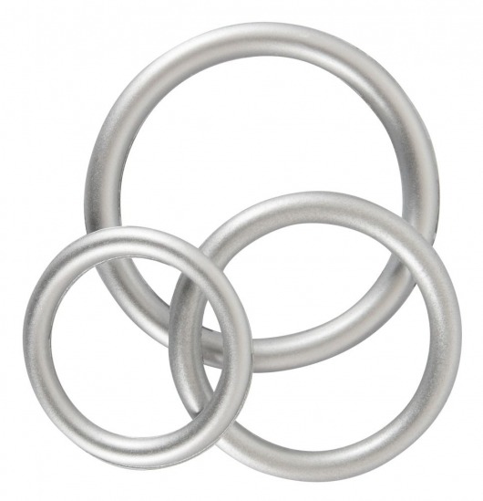 Набор из 3 эрекционных колец под металл Metallic Silicone Cock Ring Set - Orion - в Первоуральске купить с доставкой