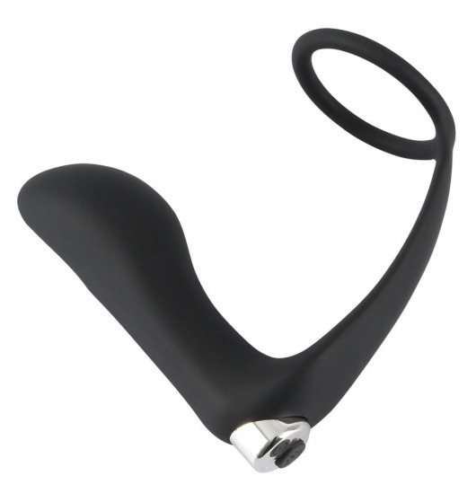 Черное эрекционное кольцо с анальной вибропробкой Vibrating Ring   Plug - Orion - в Первоуральске купить с доставкой