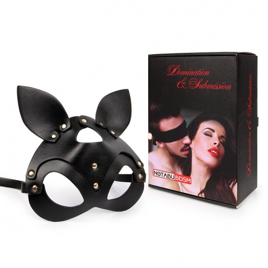 Черная маска с ушками и заклепками - Notabu - купить с доставкой в Первоуральске