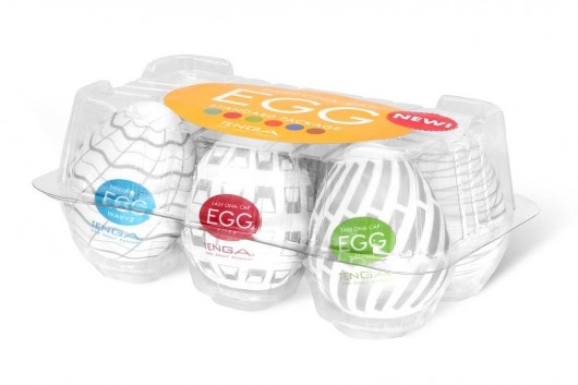 Набор из 6 мастурбаторов Tenga EGG Easy Beat с различным рельефом - Tenga - в Первоуральске купить с доставкой