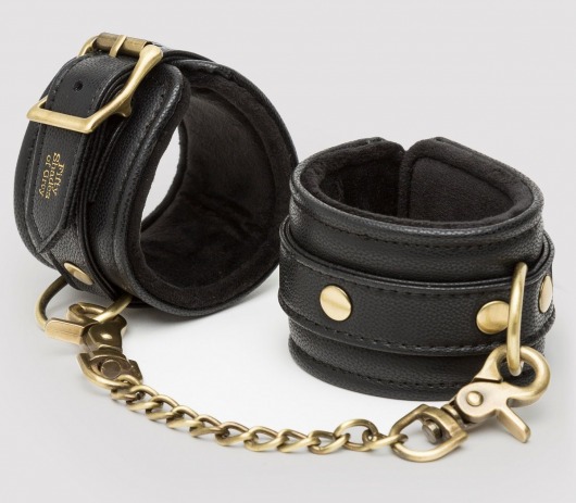 Черные наручники Bound to You Faux Leather Wrist Cuffs - Fifty Shades of Grey - купить с доставкой в Первоуральске