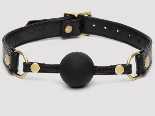 Черный кляп-шар Bound to You Faux Leather Ball Gag - Fifty Shades of Grey - купить с доставкой в Первоуральске
