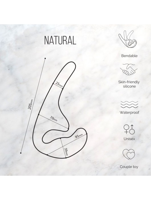 Бежевый безремневой страпон Seduction - 20,5 см. - Lola Games - купить с доставкой в Первоуральске