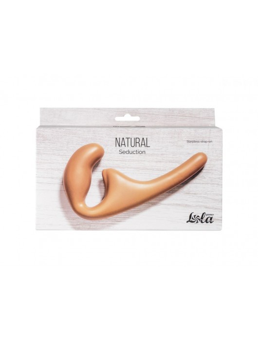 Бежевый безремневой страпон Seduction - 20,5 см. - Lola Games - купить с доставкой в Первоуральске