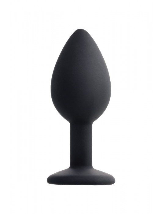 Черная анальная втулка с прозрачным стразом - 7,2 см. - POPO Pleasure - купить с доставкой в Первоуральске