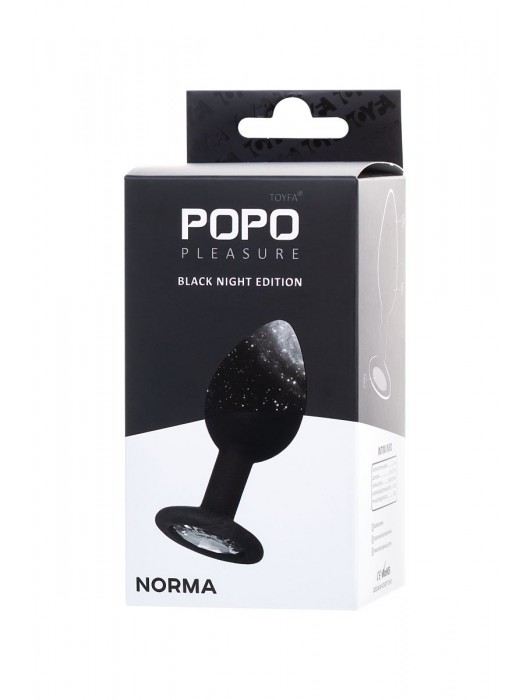 Черная анальная втулка с прозрачным стразом - 7,2 см. - POPO Pleasure - купить с доставкой в Первоуральске