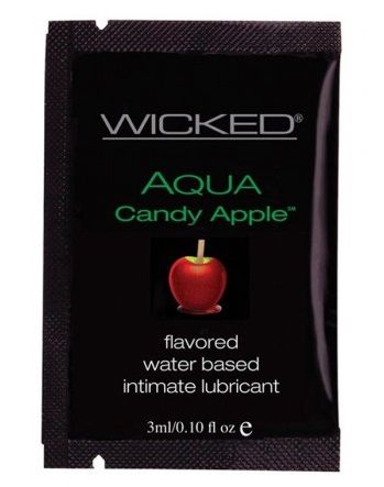 Лубрикант с ароматом сахарного яблока WICKED AQUA Candy Apple - 3 мл. - Wicked - купить с доставкой в Первоуральске