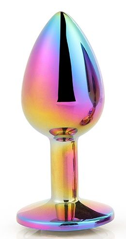 Голографическая анальная втулка с радужным кристаллом - 7,1 см. - Dream Toys - купить с доставкой в Первоуральске