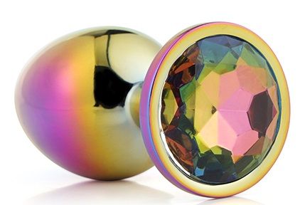 Голографическая анальная втулка с радужным кристаллом - 7,1 см. - Dream Toys - купить с доставкой в Первоуральске
