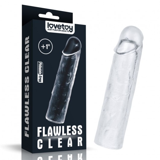 Прозрачная насадка-удлинитель Flawless Clear Penis Sleeve Add 1 - 15,5 см. - Lovetoy - в Первоуральске купить с доставкой