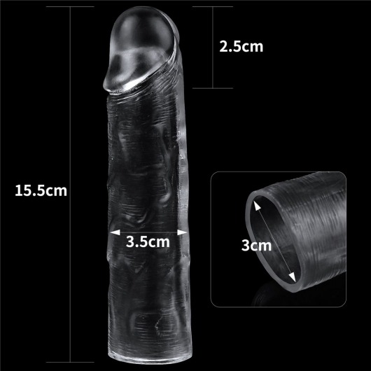 Прозрачная насадка-удлинитель Flawless Clear Penis Sleeve Add 1 - 15,5 см. - Lovetoy - в Первоуральске купить с доставкой