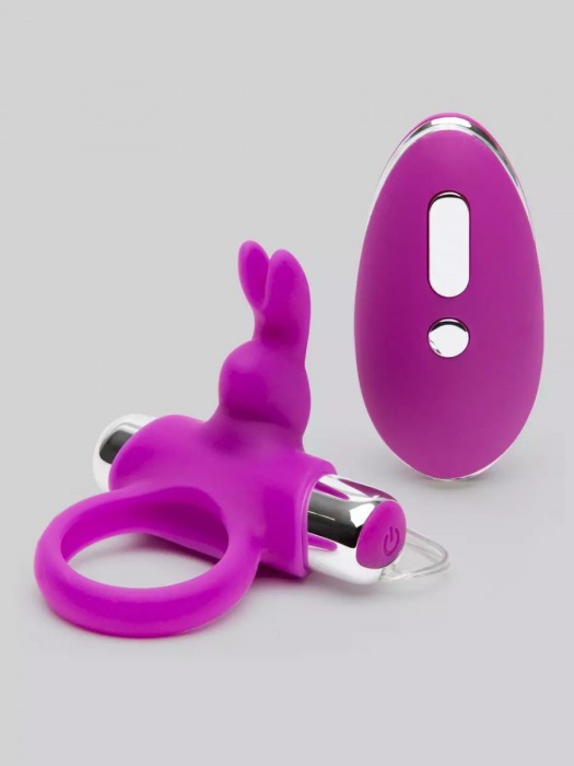 Лиловое виброкольцо с пультом ДУ Remote Control Cock Ring - Happy Rabbit - в Первоуральске купить с доставкой