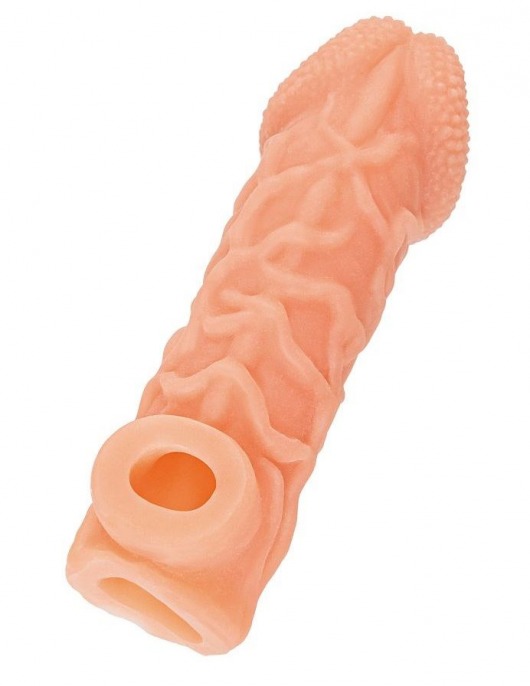 Телесная закрытая насадка с венками Cock Sleeve Size S - 13,8 см. - KOKOS - в Первоуральске купить с доставкой Телесная закрытая насадка с венками Cock Sleeve Size S - 13,8 см. - KOKOS - в Первоуральске купить с доставкой