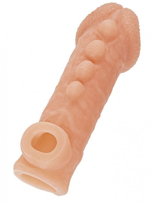 Телесная закрытая насадка с шишечками Cock Sleeve Size S - 13,8 см. - KOKOS - в Первоуральске купить с доставкой