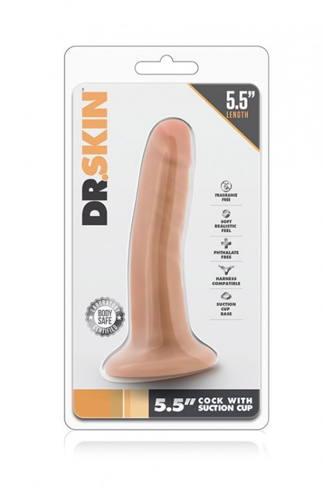 Телесный фаллоимитатор на присоске 5.5 Inch Cock With Suction Cup - 14 см. - Blush Novelties