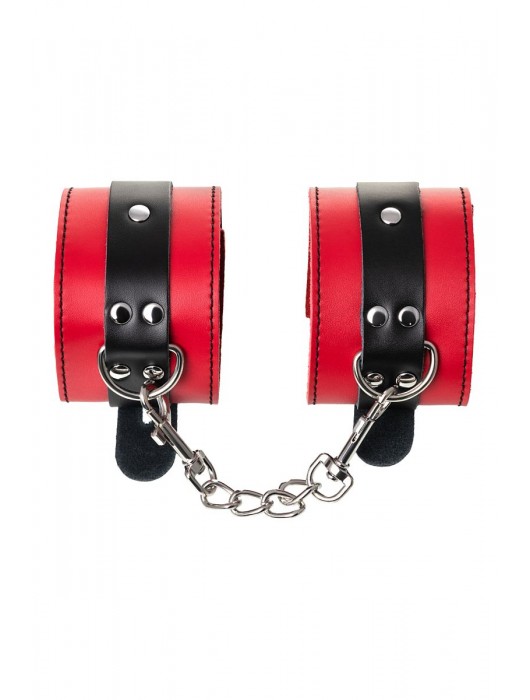 Красно-черные оковы на ноги из кожи - ToyFa - купить с доставкой в Первоуральске