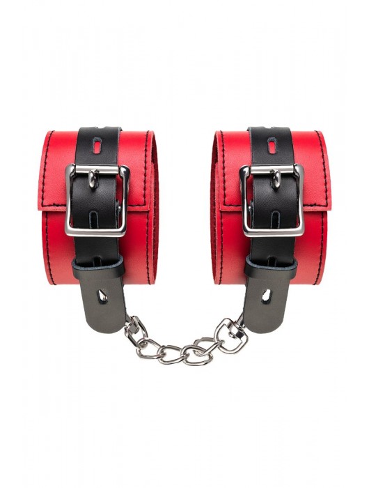 Красно-черные оковы на ноги из кожи - ToyFa - купить с доставкой в Первоуральске