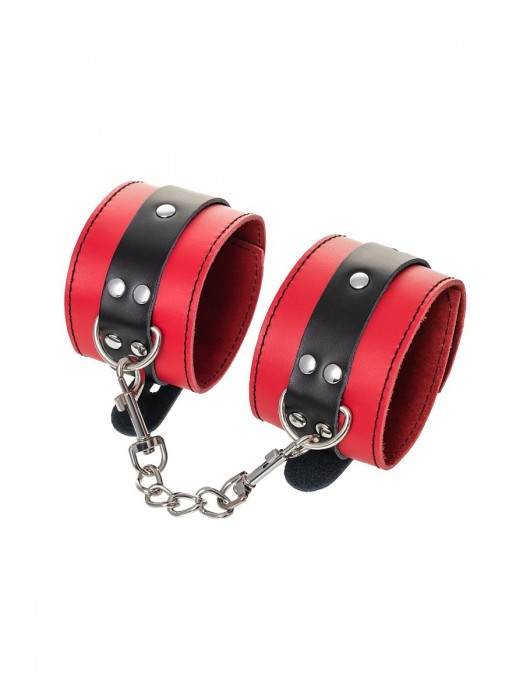 Красно-черные оковы на ноги из кожи - ToyFa - купить с доставкой в Первоуральске
