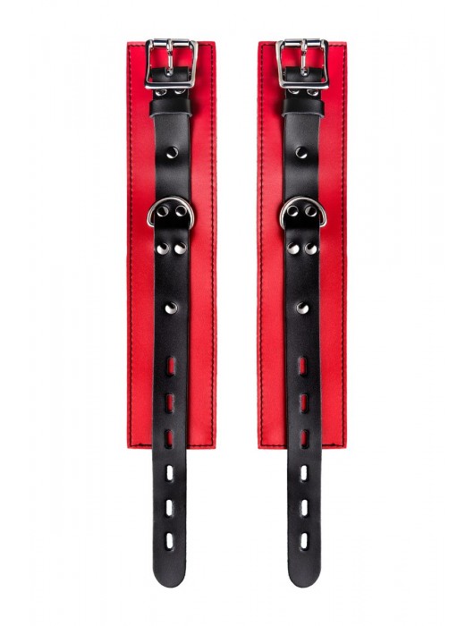 Красно-черные оковы на ноги из кожи - ToyFa - купить с доставкой в Первоуральске